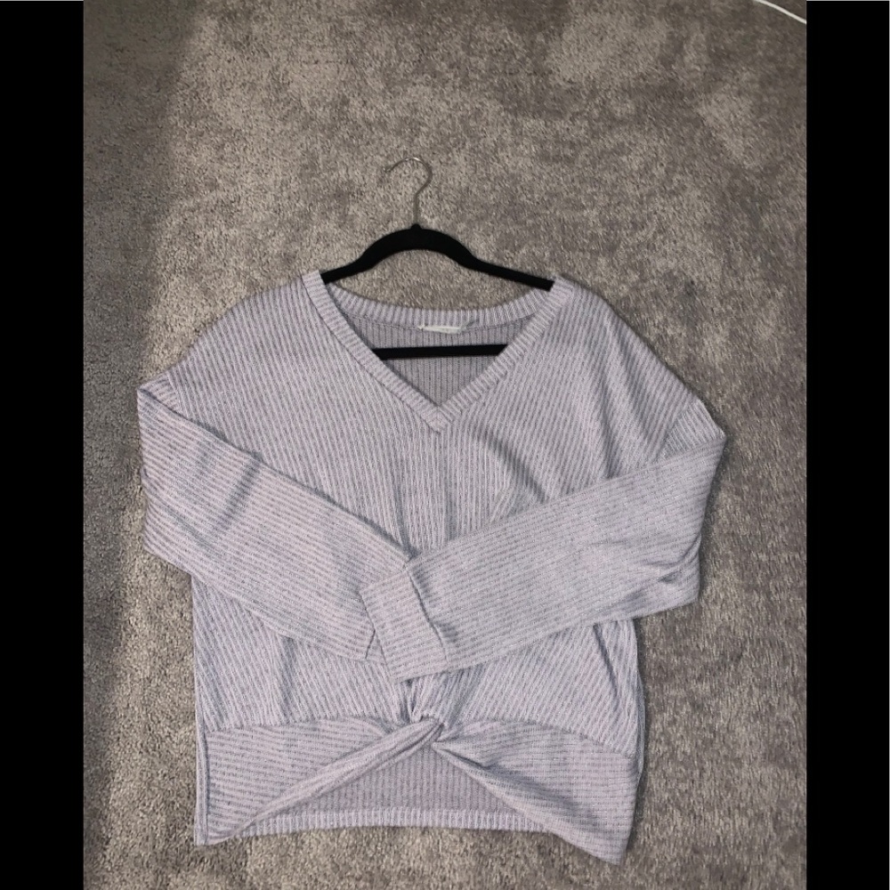 Lush lavender long sleeve with knot front